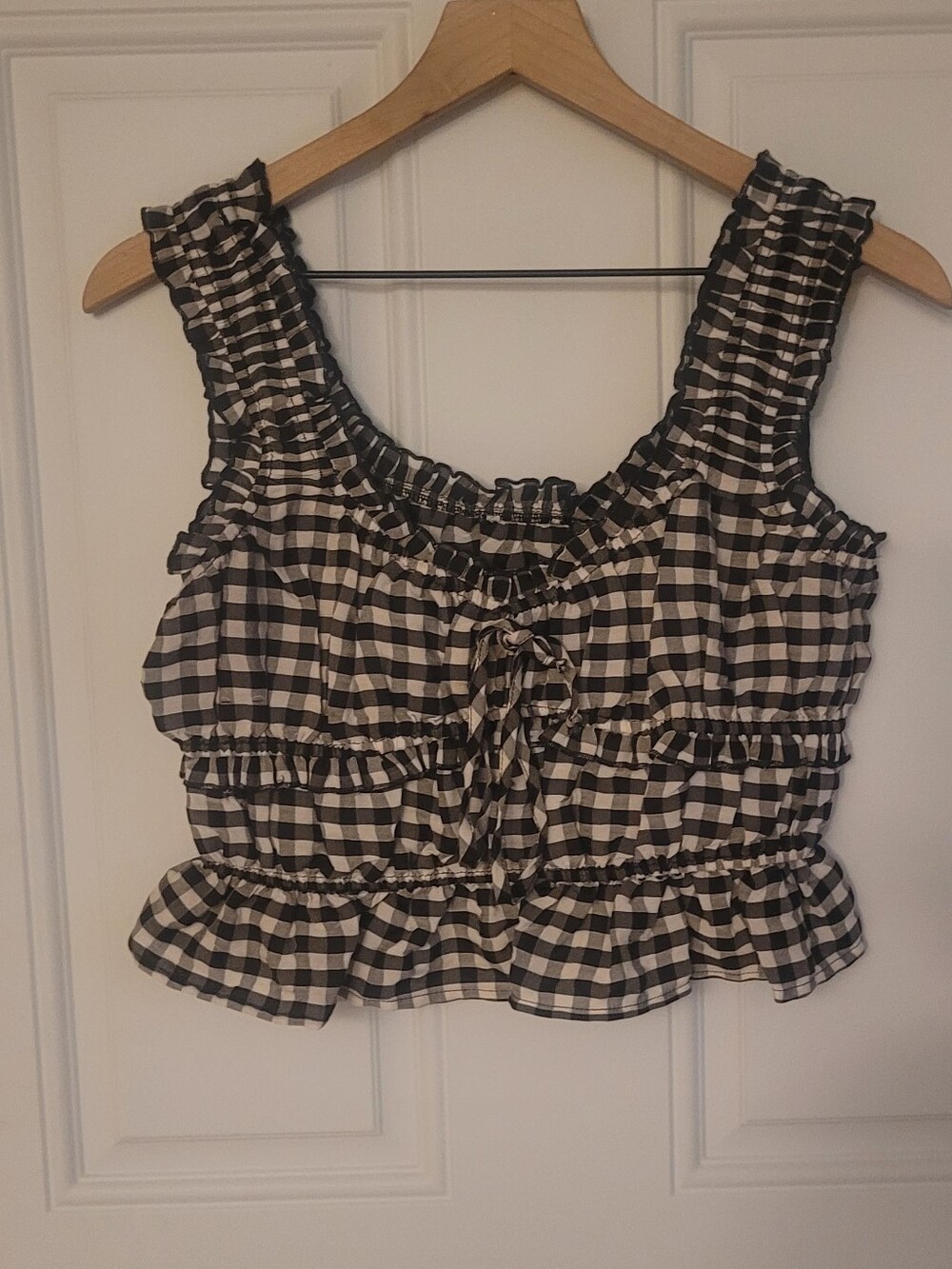 Gingham Cropped Tank Size Medium